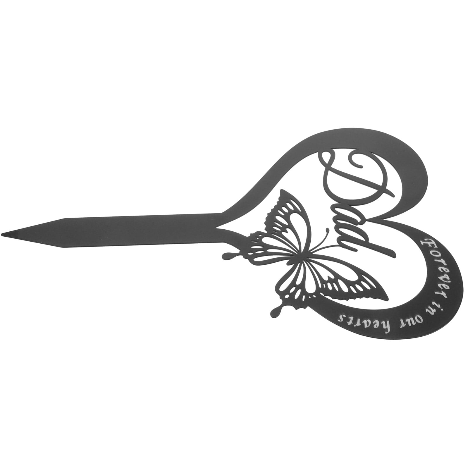 FUEENIRVA Iron Memorial Stake Cemetery Decorations Grave Dad Black 1Set