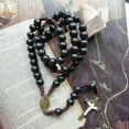 thumbnail image 1 of Ornament Hand-woven Black Wooden Bead Beaded Pendant Necklace, 1 of 2