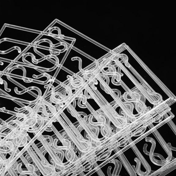 CIMAXIC Ornament Hooks Transparent Plastic Multi-Use for Xmas Decor 100Pcs