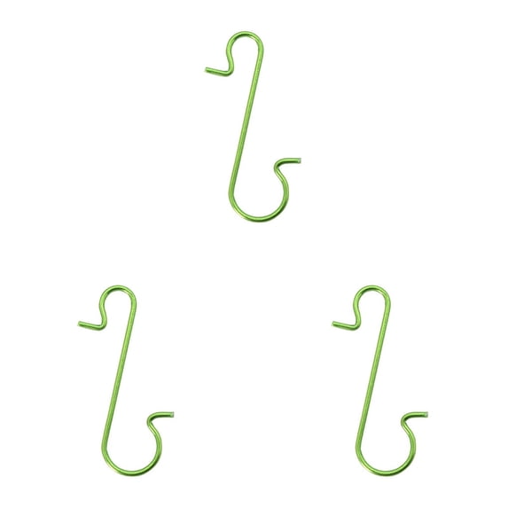 Ornament Hooks,60PC Christmas Decorative S‑Shaped Hook,Green Christmas Tree Ornament Metal S Hanger,Sturdy Decorative Festive S‑Curve Metal Hanger,1.1x0.4 Inch Decor S Clips for Holiday,Xmas,Home