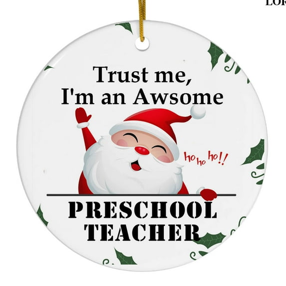 Ornament Kits 2025,Christmas Ornaments 2025 - Trust Me I'm An Awsome Preschool Teacher Christmas Ornaments, Preschool Teacher Ornaments Christmas Tree Decor, Xmas Ornaments 2025