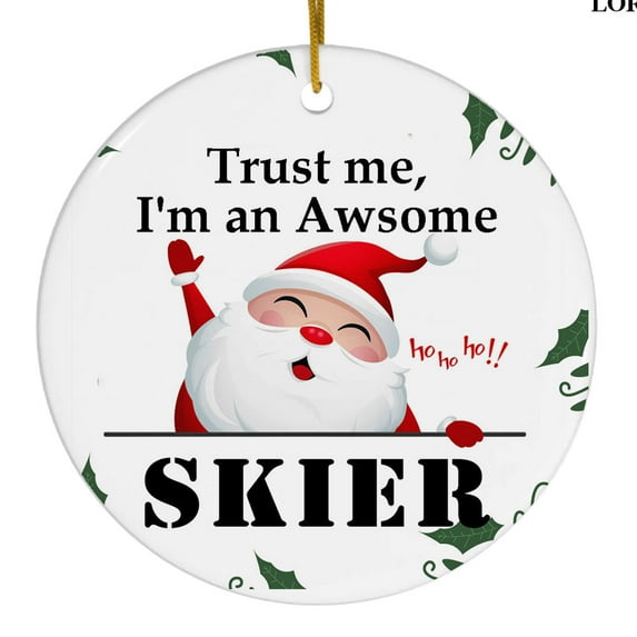 Ornament Kits 2025,Christmas Ornaments 2025 - Trust Me I'm An Awsome Skier Christmas Ornaments, Skier Ornaments Christmas Tree Decor, Xmas Ornaments 2025