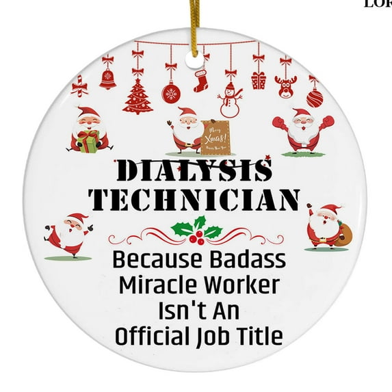 Ornament Kits 2025, Ornaments 2025 - Dialysis Technician Ornaments Christmas 2025, Birthday Gifts for Mom, Dad, Grandma, Grandpa, Dialysis Technician Christmas Tree Decoration Ceramic Ornament