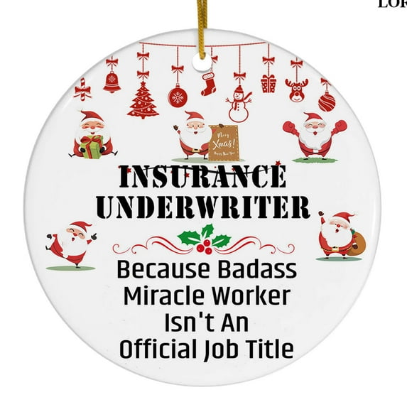 Ornament Kits 2025, Ornaments 2025 - Insurance Underwriter Ornaments Christmas 2025, Birthday Gifts for Mom, Dad, Grandma, Grandpa, Insurance Underwriter Christmas Tree Decoration Ceramic Ornament