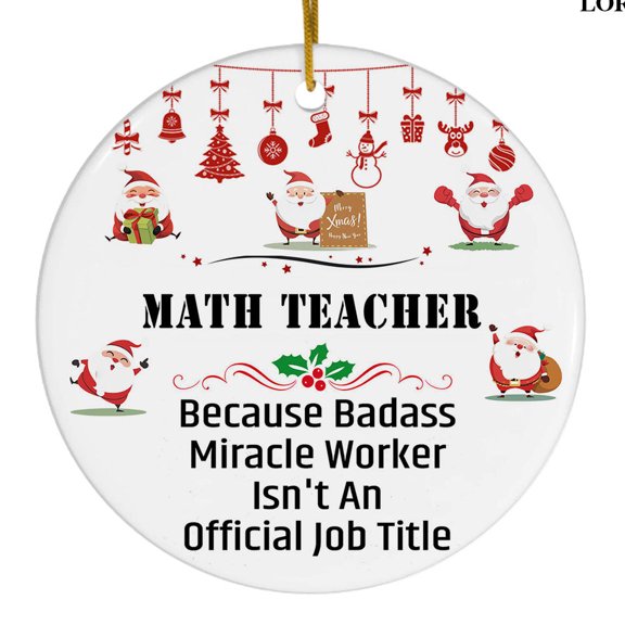 Ornament Kits 2025, Ornaments 2025 - Math Teacher Ornaments Christmas 2025, Birthday Gifts for Mom, Dad, Grandma, Grandpa, Math Teacher Christmas Tree Decoration Ceramic Ornament