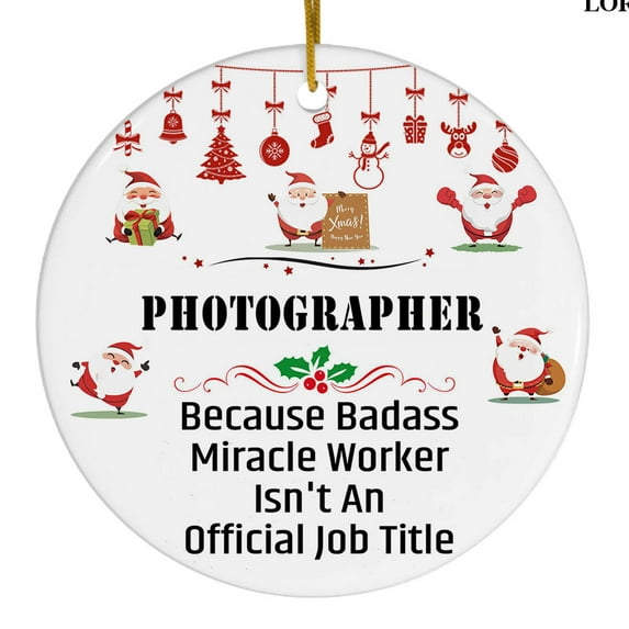 Ornament Kits 2025, Ornaments 2025 - Photographer Ornaments Christmas 2025, Birthday Gifts for Mom, Dad, Grandma, Grandpa, Photographer Christmas Tree Decoration Ceramic Ornament