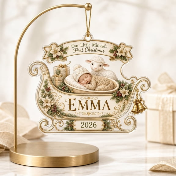 Ornament Little Miracle First Christmas Acrylic Hanging Tree Decor