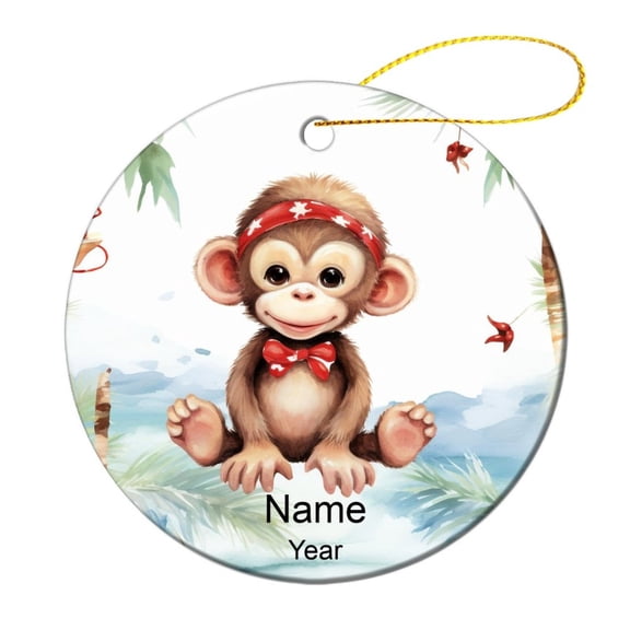 Ornament Little Monkey Christmas Keepsake Ceramic Ornament Cute Monkey Best Gifts for Christmas Housewarming Gift