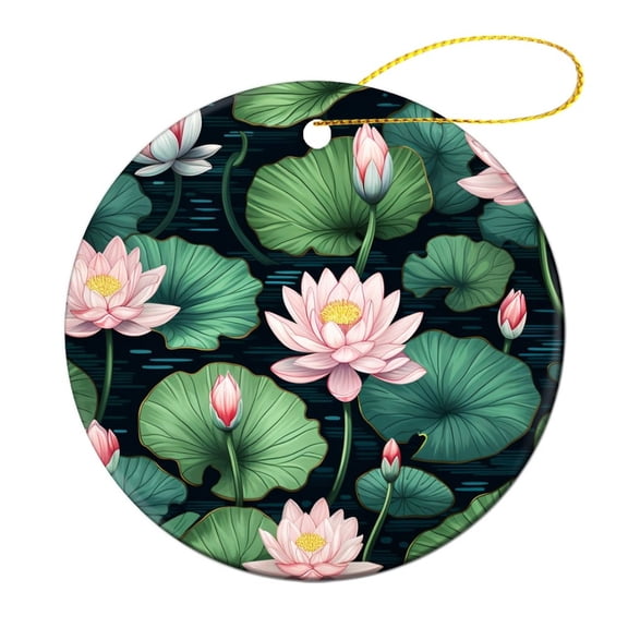Ornament Lotus Flower Water Plant Keepsake Ceramic Ornament Spring Summer Flowers Personalized Christmas Ornaments Xmas Gift