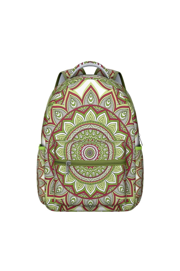 Ornament Mandala Print Students’s Backpack Comfortable and Wear-Resistant School Bag with Bohemian and Abstract Psychedelic Design