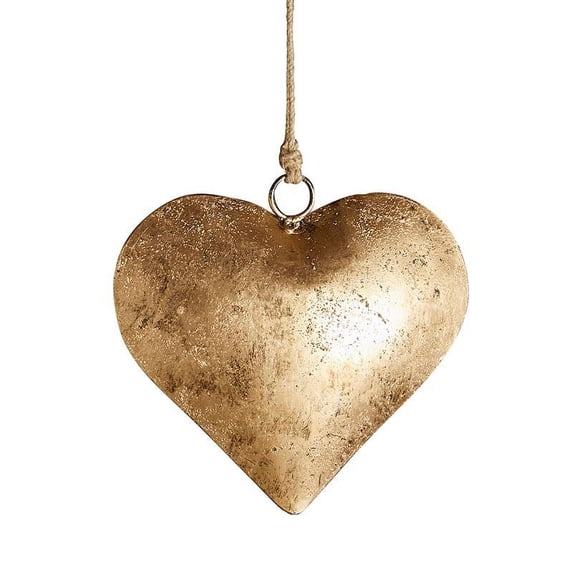 Ornament-Medium Golden Antique Heart (2 X 6.5 )