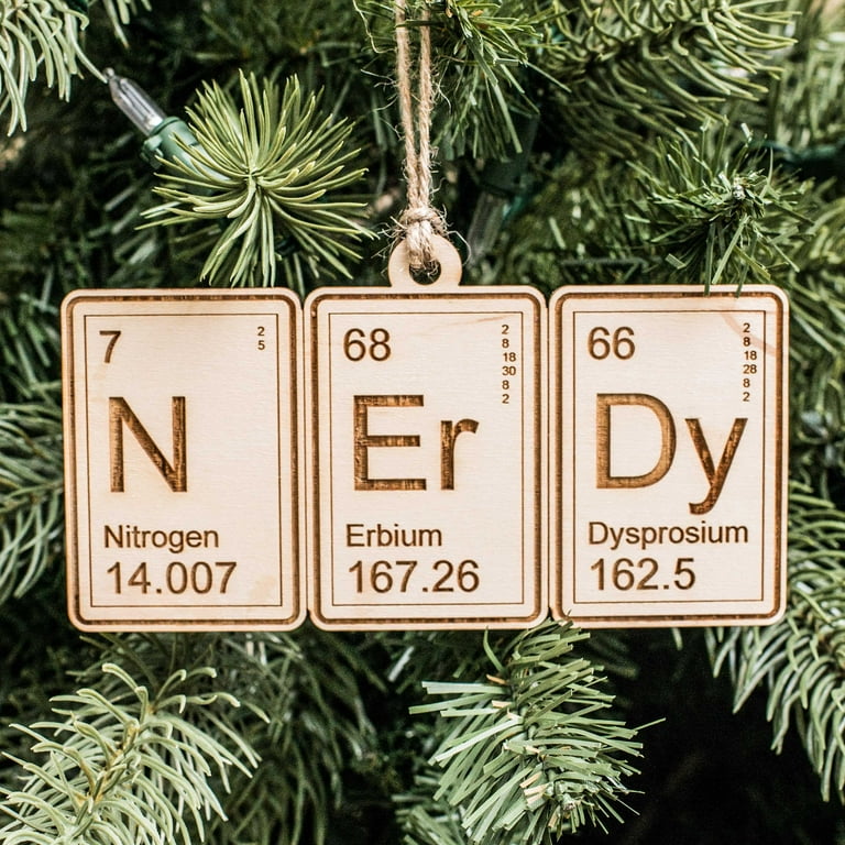 Ornament - Periodic Table Nerdy - Raw Wood 3x5in Ornament - Periodic Table Nerdy - Raw Wood 3x5in