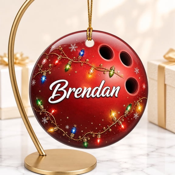 Ornament Personalized Bowling Ball Hanging Tree Decor for Christmas