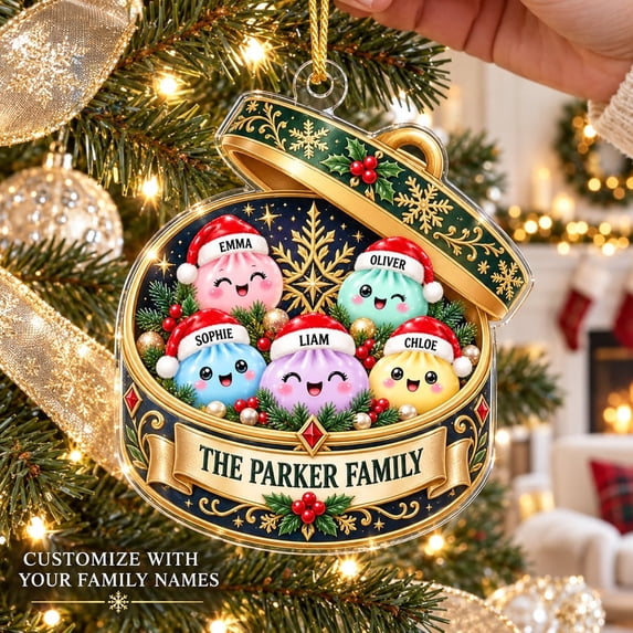 Ornament Personalized Dumpling Family Theme Acrylic Tree Hanging Decor ...