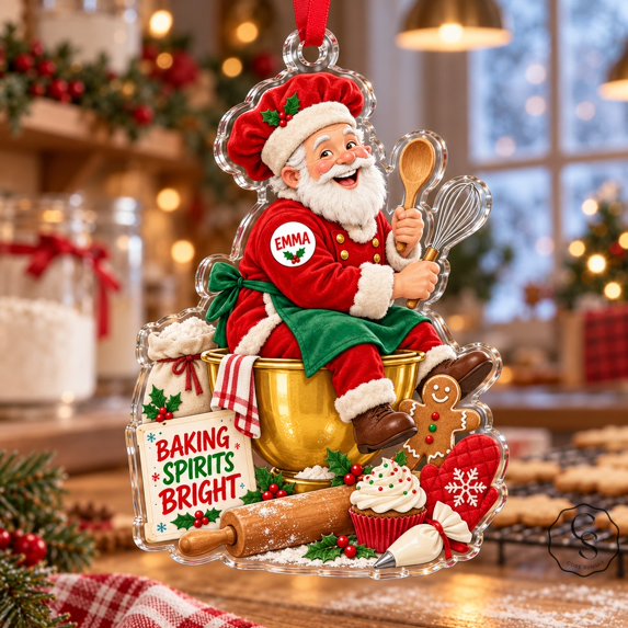 Ornament Personalized Santa Baker Acrylic Tree Decoration for Baking ...