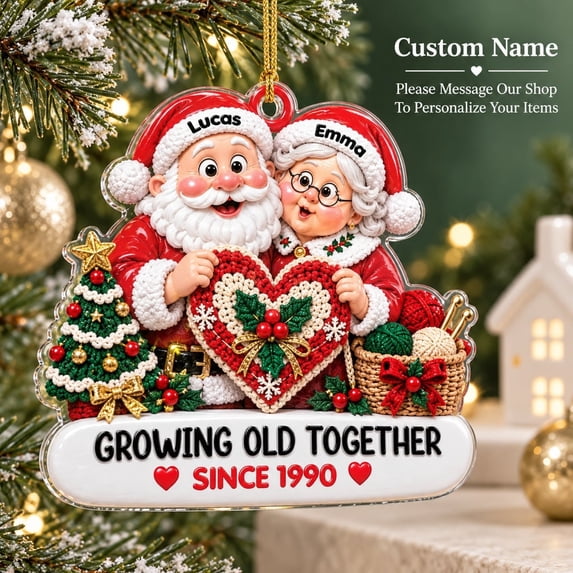 Ornament Personalized Santa and Mrs Claus Acrylic Couple Keepsake ...