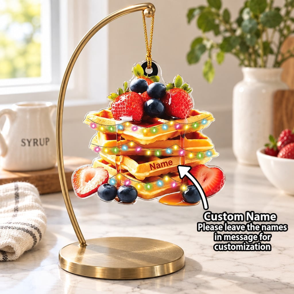 Jonry Tree Ornament Personalized Waffle and Honey Breakfast, Tree Hanging for ...