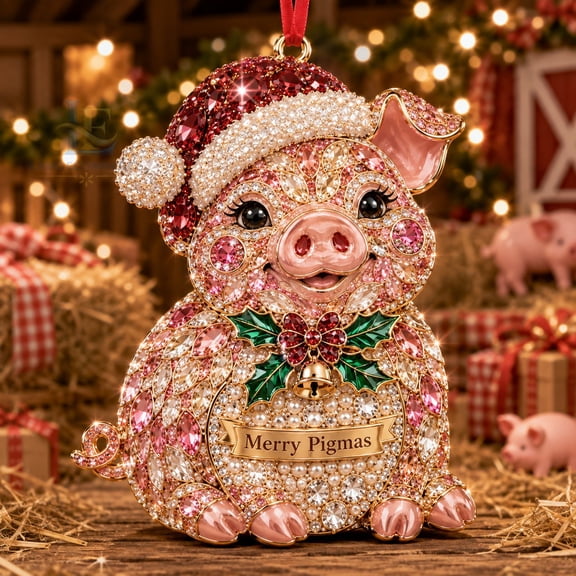 Ornament Pig Christmas Acrylic Tree Hanging Gift for Animal Lovers