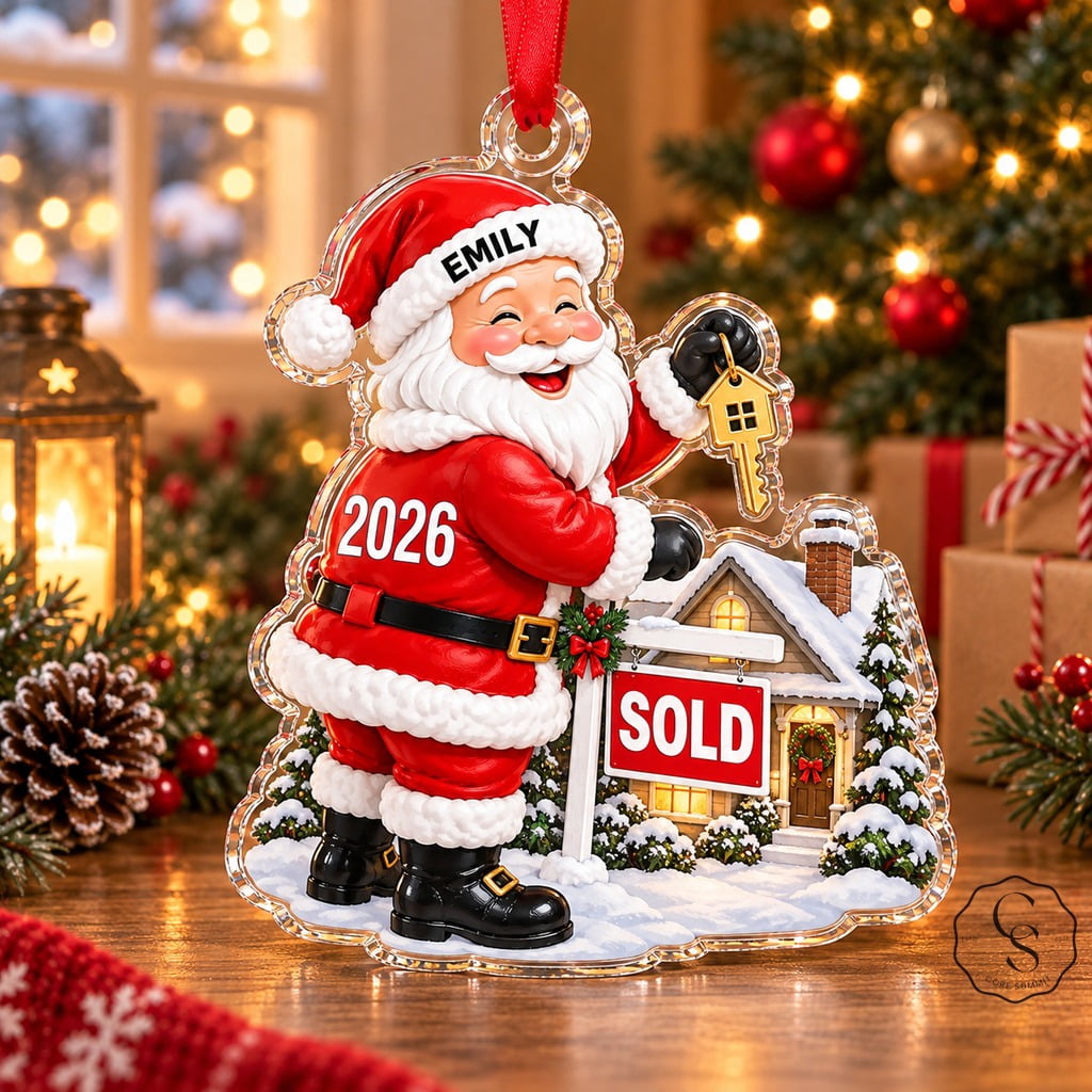 Santa Items Ornament Real Estate Santa Sold Home Acrylic Tree Decoration for ...