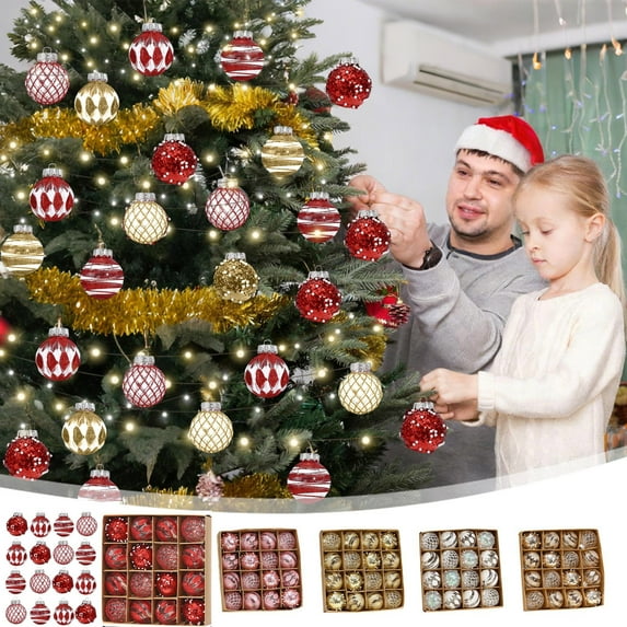 Ornament Set under $5! Bzdzmqm Christmas Ball Set Electroplated Plastic, 6cm 16 Pieces Tree Ornaments, Painted Christmas Decorations, Holiday Party Decor, Festive Home Decoration