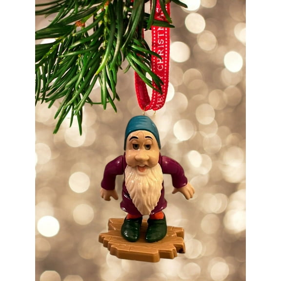 Ornament Sleepy BLINKING Dwarf 3 PVC Figure Disney Snow White Dangler Holiday