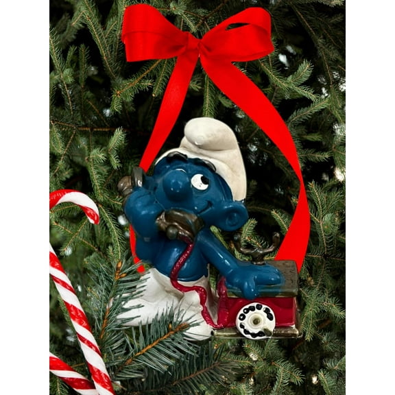 Ornament Smurf PVC Holiday Gift New Smurfs Figure Figurine 2.5 Rare Charm VTG dangler