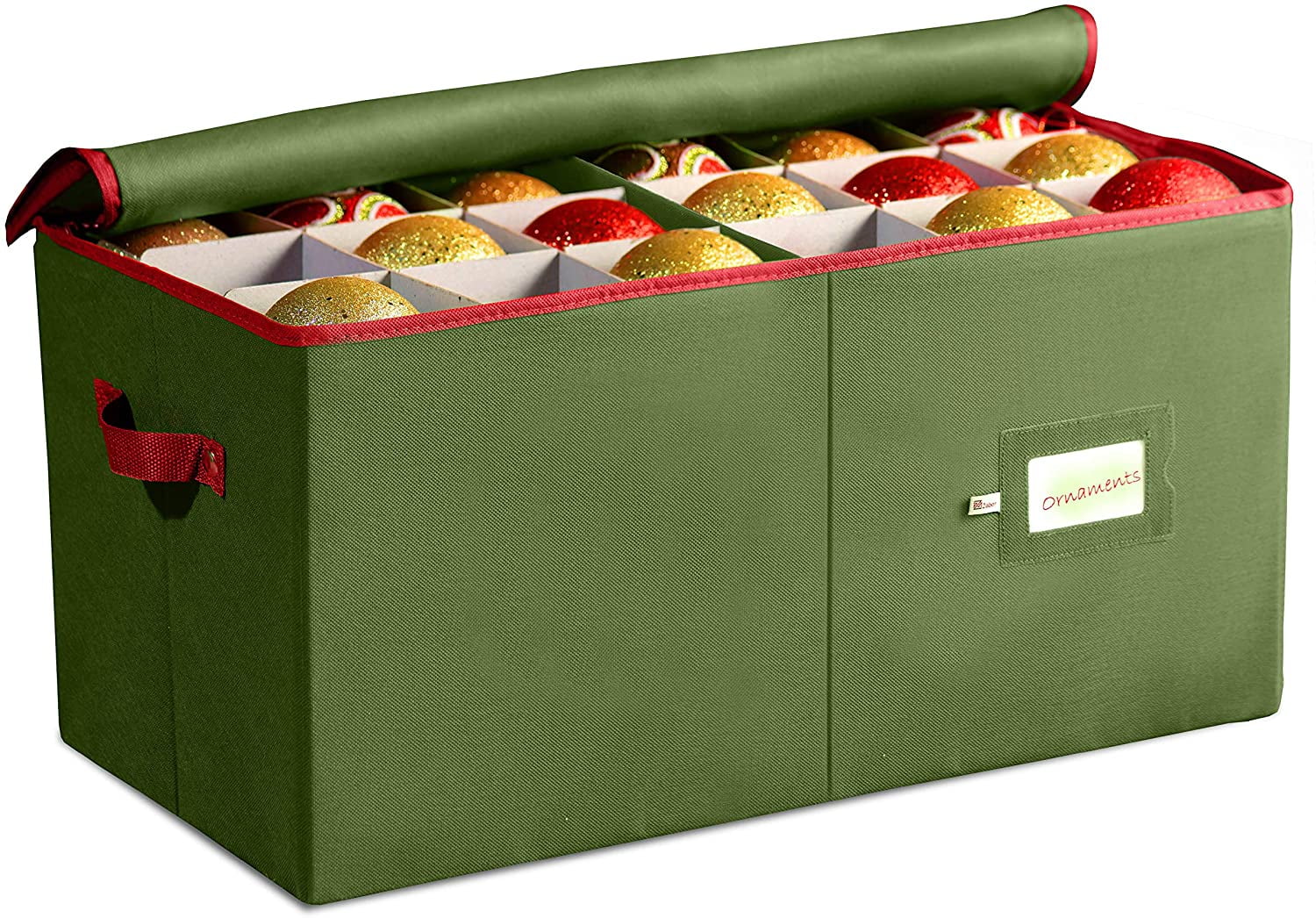 Ornament Storage Box 4Inch, With Zippered Closure Protect & Keeps