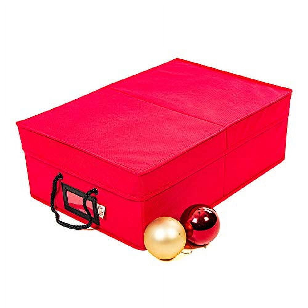 Ornament Storage Box With Dividers] (Holds 48 Ornaments Up To 3