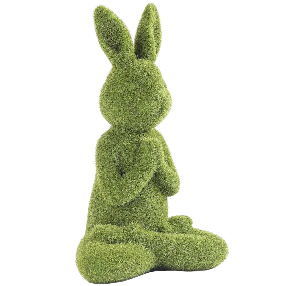 Ornament Taxidermy Moss Covered Bunny Artificial Rabbit Decor Easter Figurines Plush Toy Lawn