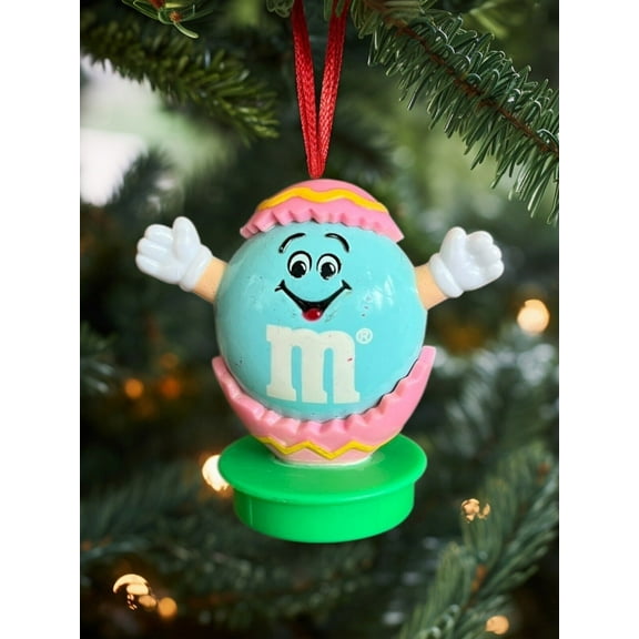 Ornament Teal Blue M&M M & M PVC Figure Figurine Holiday Charm Dangler Candy 3
