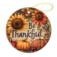 thumbnail image 1 of Ornament Be Thankful Flowers Fall Ornament Keepsake Seasonal Fall Thanksgiving Pumpkin Sunflowers Ceramic Elegant Hanging Christmas Tree Decorations Gifts for Women Men On Christmas, 1 of 8