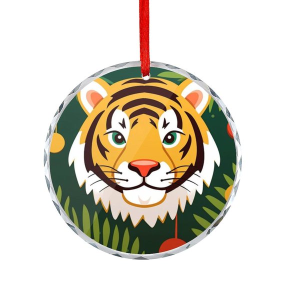 Ornament Tiger Christmas Crystal Glass Christmas Decor with Holiday Design Cute Animal Cartoon Tiger Gifts for Women