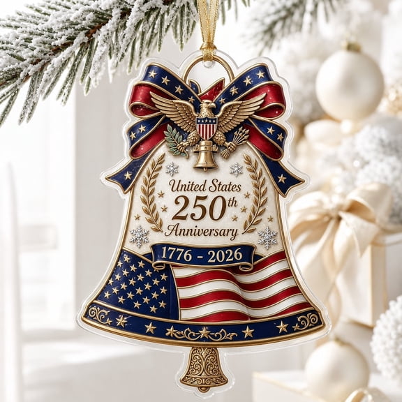 Ornament, United States 250th Anniversary 2026 Acrylic Christmas Tree Hanging, Patriotic Holiday Decor