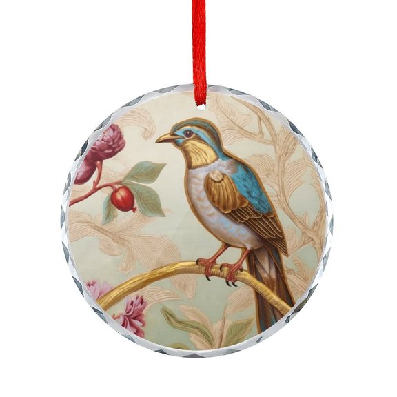 Ornament Victorian Style Birds And Flowers Holiday Ornaments Vintage Old Retro Style Holiday Ornaments Decoration for Home for Family Couples Friends