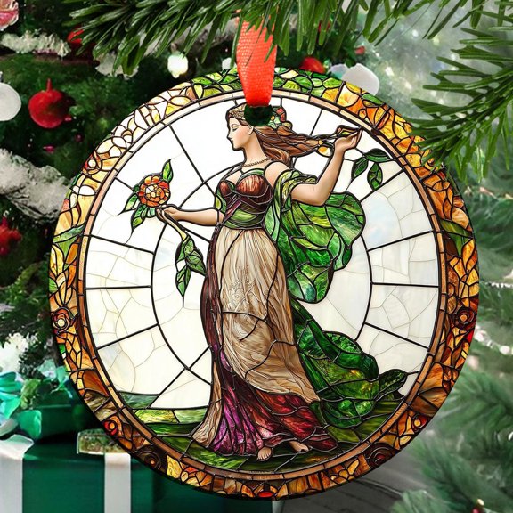 Ornament Window Hanging, Flower Fairy Girl Sun Catchers Diamond Glass Panel Hangings Suncatcher Decor for Birthday for Women, Men, Wife, Aunt, and Mom, 2025, Festive Home Accent,