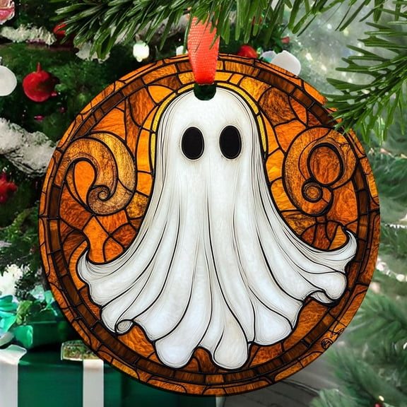 Ornament Window Hanging - Halloween Decoration Cute Ghost Suncatcher for Doors Garden Orange Black Spooky Sun Catchers Gothic Decor Horror Gifts for Women Men Friend Boy 2025,