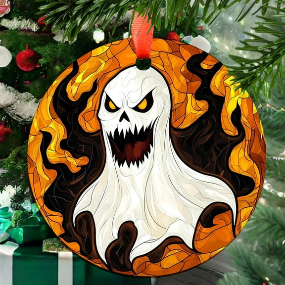 Ornament Window Hanging - Halloween Decoration Evil Scary Big Mouth Ghost Suncatcher for Doors Garden Spooky Sun Catchers Gothic Decor Horror Gifts for Women Men Friend Boy, 2025,