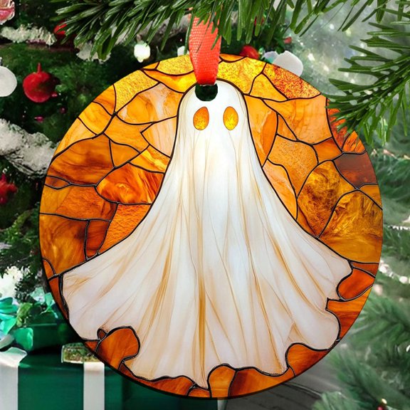 Ornament Window Hanging - Halloween Decoration White Sheet Ghost Suncatcher for Door Garden Spooky Yellow Sun Catchers Gothic Decor Horror Gifts for Women Men Friend Boy 2025,