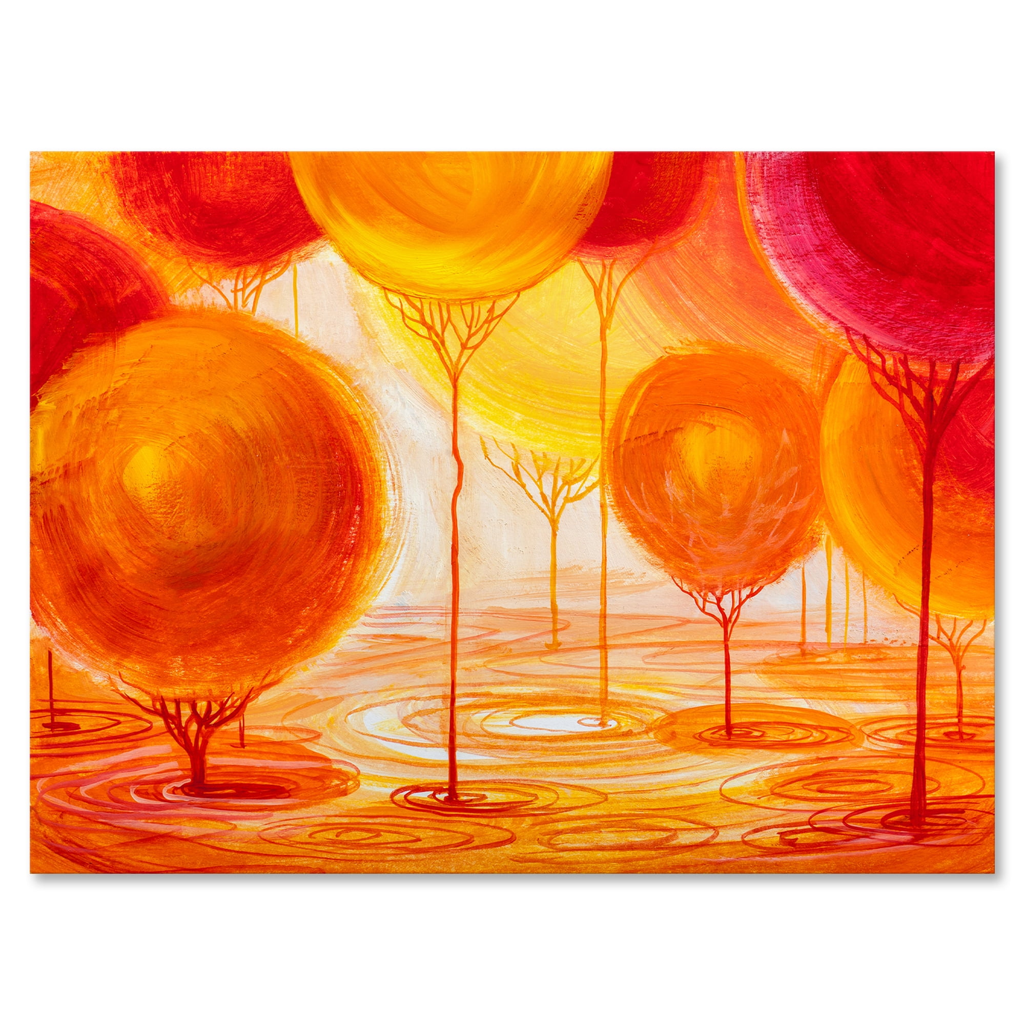 Vibrant Orange and Red Modern Canvas Art Print, 8 x 12 Inches