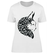 Ornamental Decorative Cat Face T-Shirt Women -Image by Shutterstock, Female Large