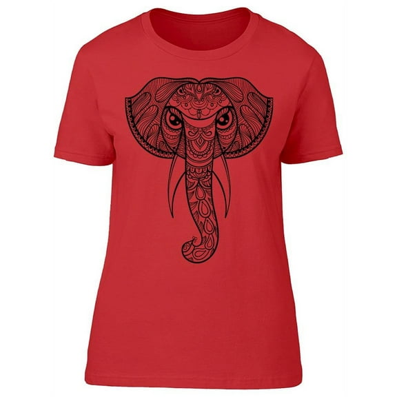 Ornamental Head Of Elephant T-Shirt Women -Image by Shutterstock, Female Large