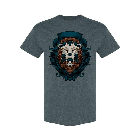 Ornamental Lion Design T-Shirt Men -Image by Shutterstock, Male Medium