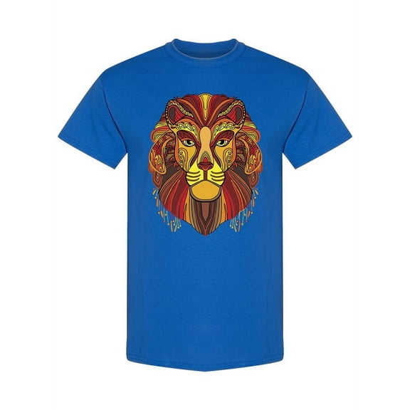 Ornamental Lion Graphic T-Shirt Men -Image by Shutterstock, Male Large