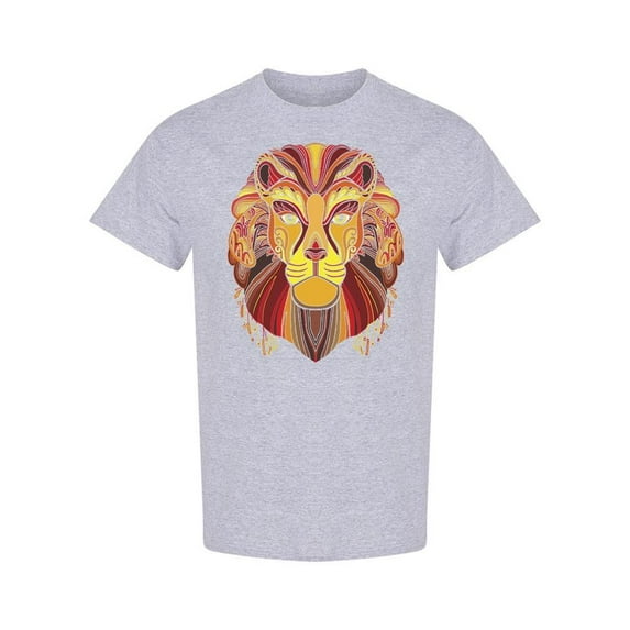 Ornamental Lion Head Graphic T-Shirt Men -Image by Shutterstock, Male Medium