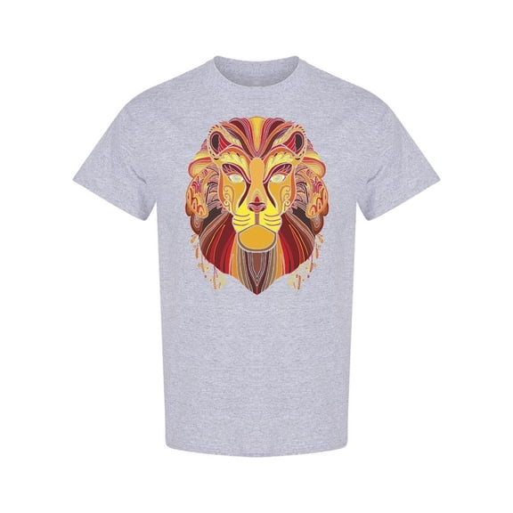 Ornamental Lion Head Graphic T-Shirt Men -Image by Shutterstock, Male Small
