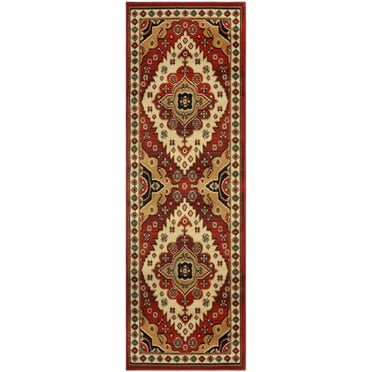Ornamental Medallion Southwestern Ultra-Soft Indoor Area Rug or Runner, 2'7" x 8', Red by Blue Nile Mills