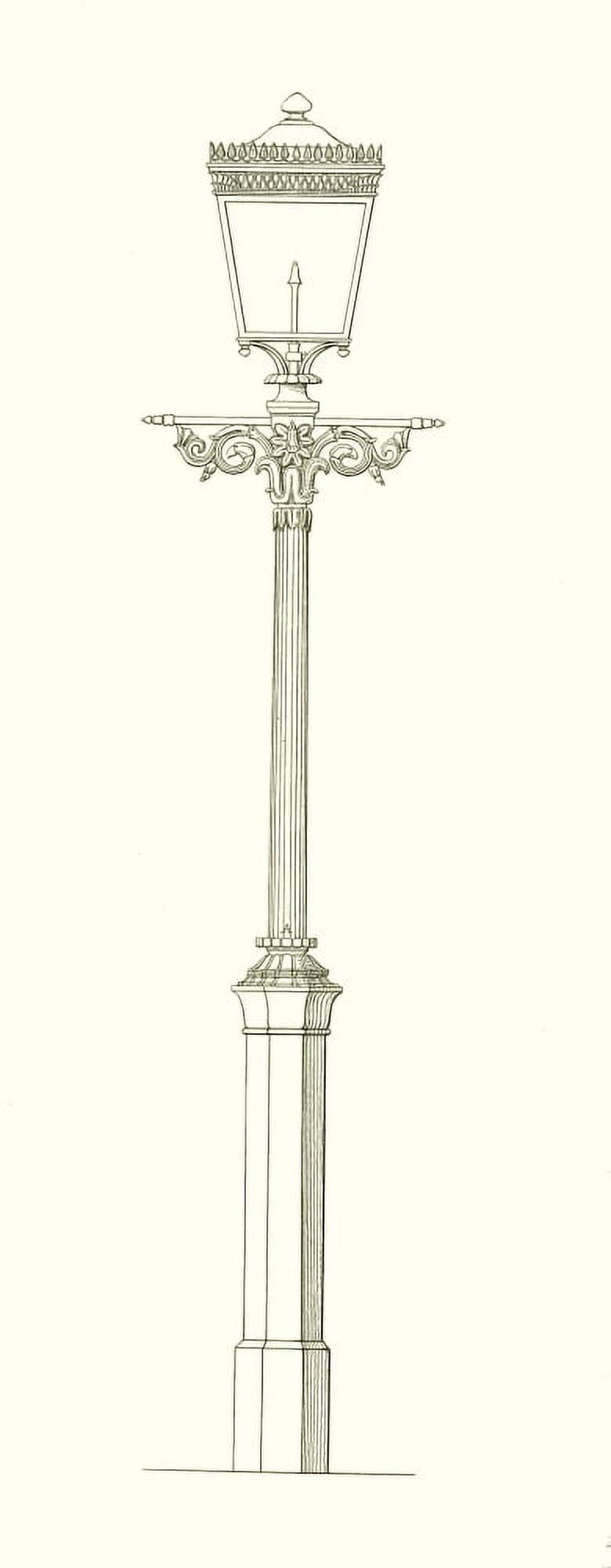 Ornamental Metal Work 1836 Lamp-post Canvas Art - Unknown (18 x 24)