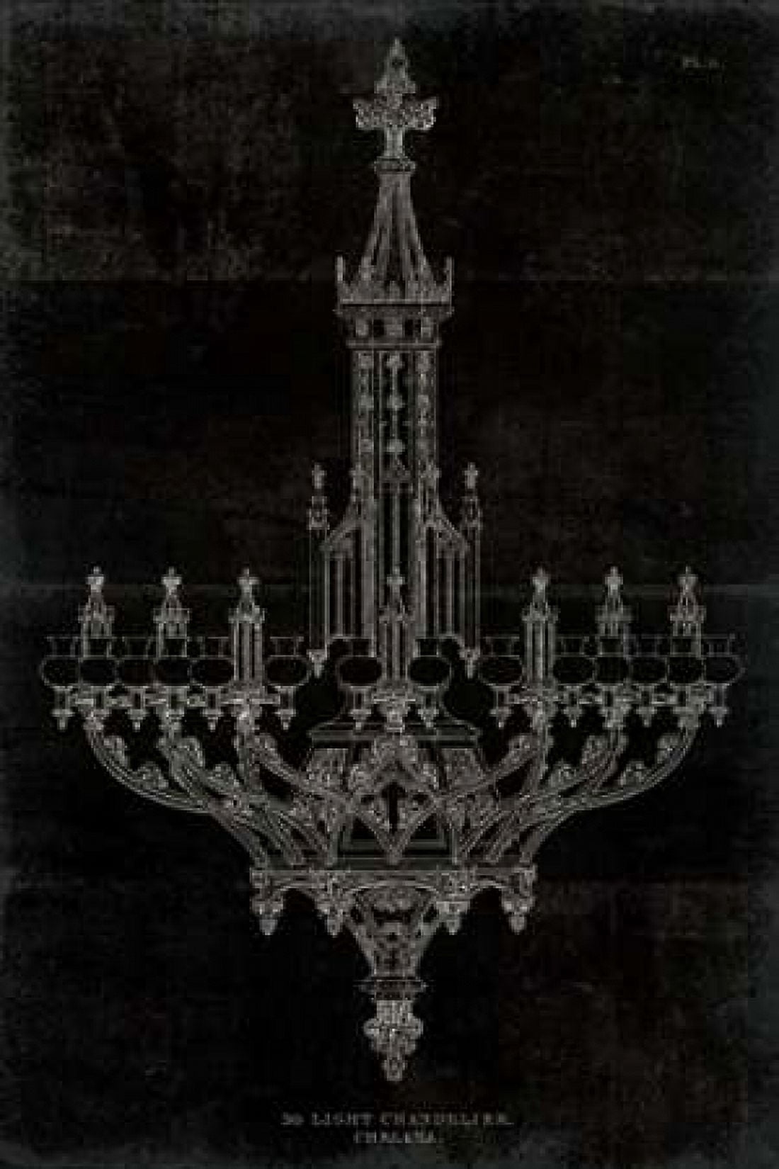 Ornamental Metal Work Chandelier Canvas Art - Wild Apple Portfolio (24 x 36)