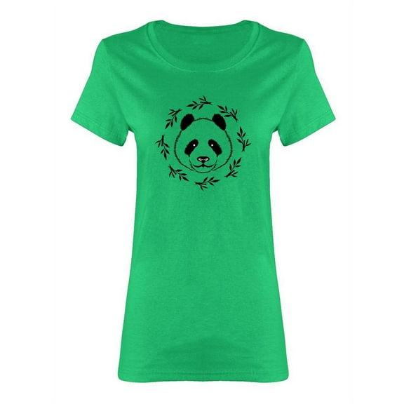 Ornamental Panda Head Shaped T-Shirt Women -Image by Shutterstock, Female XX-Large
