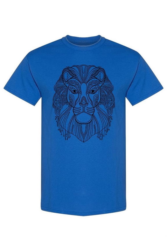 Ornamental Portrait Of Lion T-Shirt Men -Image by Shutterstock, Male Medium